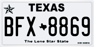 TX license plate BFX8869