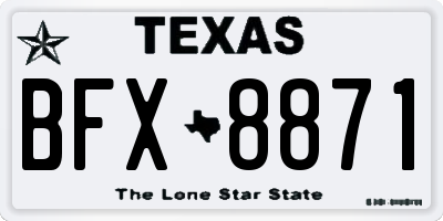 TX license plate BFX8871