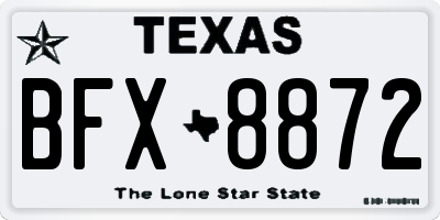 TX license plate BFX8872