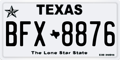 TX license plate BFX8876