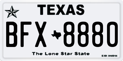 TX license plate BFX8880
