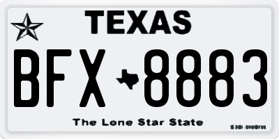 TX license plate BFX8883