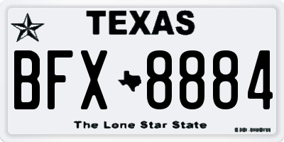 TX license plate BFX8884
