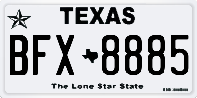 TX license plate BFX8885