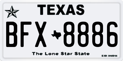 TX license plate BFX8886