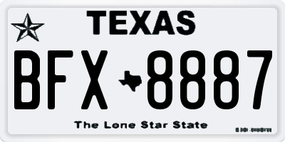 TX license plate BFX8887