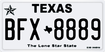 TX license plate BFX8889