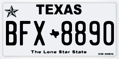 TX license plate BFX8890