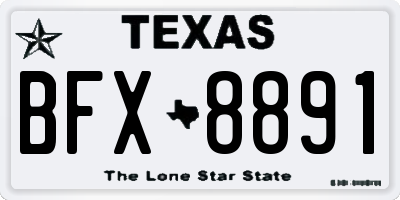 TX license plate BFX8891