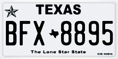 TX license plate BFX8895