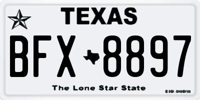 TX license plate BFX8897