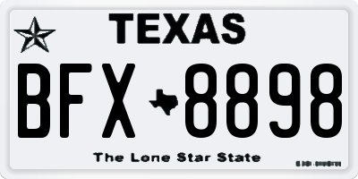 TX license plate BFX8898