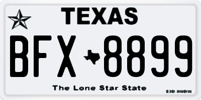 TX license plate BFX8899