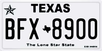 TX license plate BFX8900