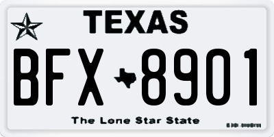 TX license plate BFX8901