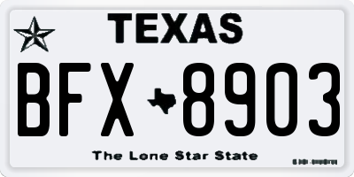 TX license plate BFX8903