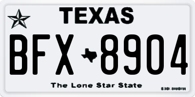 TX license plate BFX8904