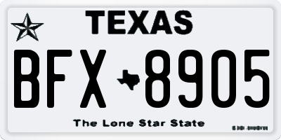 TX license plate BFX8905