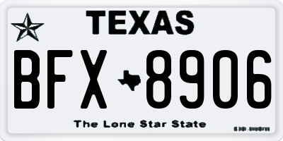 TX license plate BFX8906