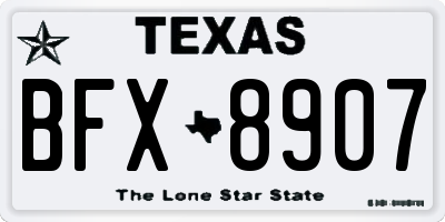TX license plate BFX8907
