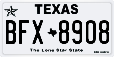 TX license plate BFX8908