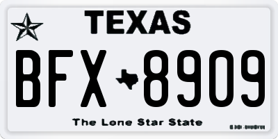 TX license plate BFX8909