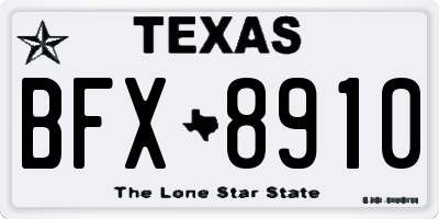 TX license plate BFX8910