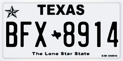 TX license plate BFX8914