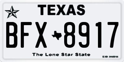 TX license plate BFX8917