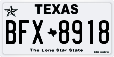 TX license plate BFX8918