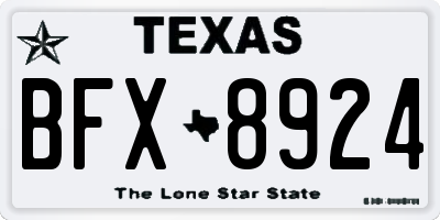 TX license plate BFX8924
