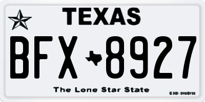 TX license plate BFX8927
