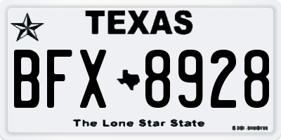 TX license plate BFX8928