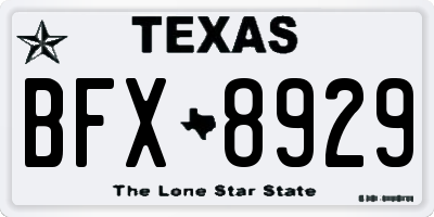 TX license plate BFX8929