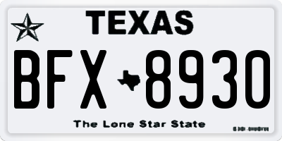 TX license plate BFX8930