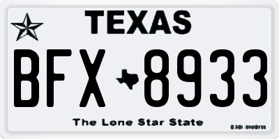 TX license plate BFX8933