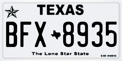 TX license plate BFX8935