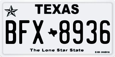 TX license plate BFX8936