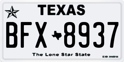 TX license plate BFX8937