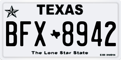 TX license plate BFX8942