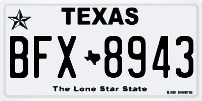 TX license plate BFX8943