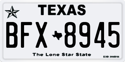 TX license plate BFX8945