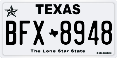 TX license plate BFX8948