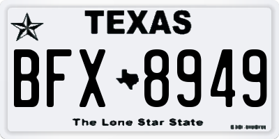 TX license plate BFX8949