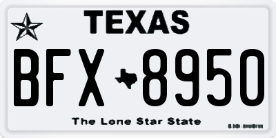 TX license plate BFX8950