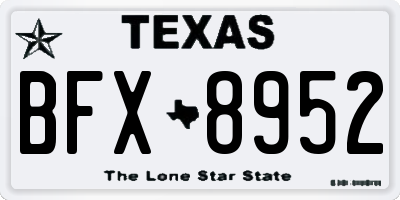TX license plate BFX8952