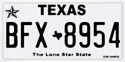 TX license plate BFX8954
