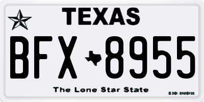 TX license plate BFX8955