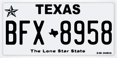 TX license plate BFX8958
