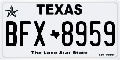 TX license plate BFX8959